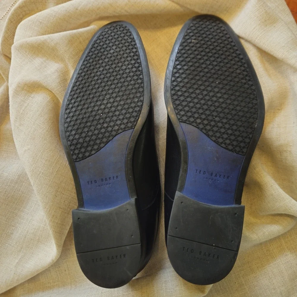 Ted Baker Fhares Oxford Cap Toe Lace Up Black Leather Men's Dress‎ Shoes US 10.5